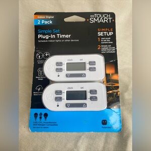 NEW My Touch 2Pk Smart Indoor Digital Simple Set Plug-In Timers schedule lights